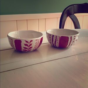 Small 5” red & white designed serving dishes